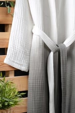 Mulberry osimhen Müslin Gölgeli Bornoz%100 Pamuk Antrasit S/M