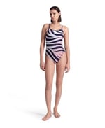 Multi Stripes Swimsuitalylace Back Kadın Yüzücü Mayosu 007158710
