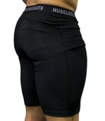 MuscleCloth Training Erkek Şort Tayt Siyah