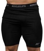 MuscleCloth Training Erkek Şort Tayt Siyah