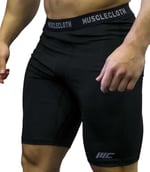 MuscleCloth Training Erkek Şort Tayt Siyah