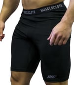 MuscleCloth Training Erkek Şort Tayt Siyah