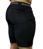 MuscleCloth Training Erkek Şort Tayt Siyah