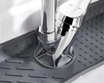 Musluk Emici Mat, Silikon Katlanabilir Musluk Sıçrama Koruması Lavabo Damlama Matı Su Tutucu Lavabo Matı Kurutma Matı Mutfak ve Banyo için Lavabo Aksesuarları (Gri)