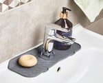 Musluk Emici Mat, Silikon Katlanabilir Musluk Sıçrama Koruması Lavabo Damlama Matı Su Tutucu Lavabo Matı Kurutma Matı Mutfak ve Banyo için Lavabo Aksesuarları (Gri)