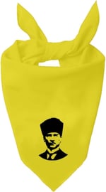 Mustafa Kemal Atatürk Silüet Tasarım Tek Renk Fular