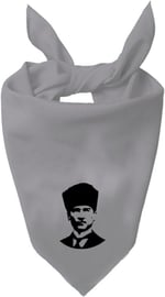 Mustafa Kemal Atatürk Silüet Tasarım Tek Renk Fular