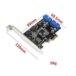 Mustpoint PCI-E X1 - 2 Bağlantı Noktası 19 Pin USB 3.0 Başlık PCI Express'den Çift 20 Pin USB 3.0 Kartı