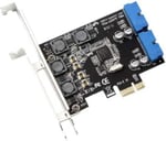 Mustpoint PCI-E X1 - 2 Bağlantı Noktası 19 Pin USB 3.0 Başlık PCI Express'den Çift 20 Pin USB 3.0 Kartı