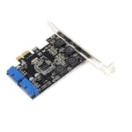 Mustpoint PCI-E X1 - 2 Bağlantı Noktası 19 Pin USB 3.0 Başlık PCI Express'den Çift 20 Pin USB 3.0 Kartı