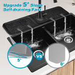 Mutfak Evyesi Sıçrama Koruması, 24 inç Lavabo Bataryası Mat Sıçrama Koruması, Lavabo Suyu Sıçrama Koruması, Musluk Koruması ve Boşaltma Matı, Silikon Lavabo Koruması, Mutfak Lavabo İçin Musluk Matı,
