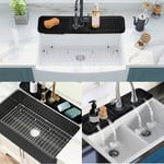 Mutfak Evyesi Sıçrama Koruması, 24 inç Lavabo Bataryası Mat Sıçrama Koruması, Lavabo Suyu Sıçrama Koruması, Musluk Koruması ve Boşaltma Matı, Silikon Lavabo Koruması, Mutfak Lavabo İçin Musluk Matı,