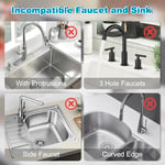 Mutfak Evyesi Sıçrama Koruması, 24 inç Lavabo Bataryası Mat Sıçrama Koruması, Lavabo Suyu Sıçrama Koruması, Musluk Koruması ve Boşaltma Matı, Silikon Lavabo Koruması, Mutfak Lavabo İçin Musluk Matı,
