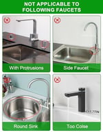 Mutfak Evyesi Sıçrama Koruması, Mutfak Evyesi için 5 ° Eğim Boşaltma Matı, 24 inç Lavabo Bataryası Mat, Silikon Lavabo Bataryası Mat Sıçrama Koruması, Mutfak için Lavabo Aksesuarları, Mutfak Lavabo