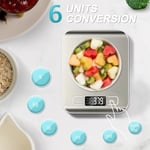 Mutfak Terazisi, 11 lb Akıllı Gıda Ölçeği Ağırlık Gram ve Ons, Paslanmaz Çelik Yüzeyli, 6 Birim Dönüşüm (2* AAA Pil İçerir)