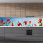 Mutfak Tezgah Arası Folyo Fayans Kaplama Folyosu Gelincikler 60x200 CM