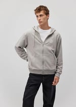 MVJNS Logo Baskılı Fermuarlı Kapüşonlu Gri Sweatshirt 0S10193-80196