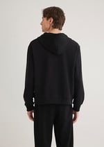 MVJNS Logo Baskılı Fermuarlı Kapüşonlu Siyah Sweatshirt 0S10193-900