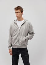 MVJNS Logo Baskılı Fermuarlı Kapüşonlu Gri Sweatshirt 0S10193-80196
