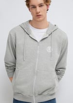 MVJNS Logo Baskılı Fermuarlı Kapüşonlu Gri Sweatshirt 0S10193-80196