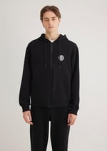 MVJNS Logo Baskılı Fermuarlı Kapüşonlu Siyah Sweatshirt 0S10193-900