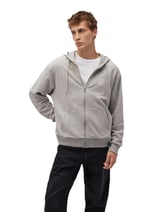 MVJNS Logo Baskılı Fermuarlı Kapüşonlu Gri Sweatshirt 0S10193-80196