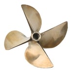 Mxfans 4 Yapraklı Çap 67 mm P1.7 RC Tekne Alüminyum Alaşım Pervane 1/4 inç Şaft ile