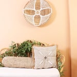Mylamp Boho Deniz Kabuklu Doğal Keten Kırlent Kılıfı