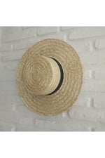 MYZİ STORE Bej Hasır Şapka Örme Hasır BEJ S/M-