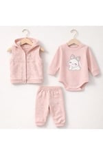 MYZİ STORE Kız Bebek%100 Pamuk 3'lü Takım Tavşan ve Çiçek Desenli BEDEN: 03-36 - 69-912 AY - - Seçenekler: 0-3 AY, 3-6 AY, 6-9 AY, 6-12 Ay, 9-12 Ay