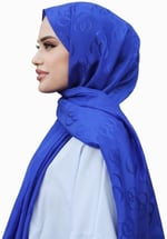 Naglita İpekseli Jakarlı Pamuk Şal (Halka Desen)