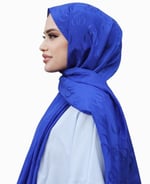 Naglita İpekseli Jakarlı Pamuk Şal (Halka Desen)
