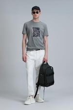Nally Modern Grafik T- Shirt Beyaz