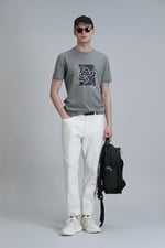 Nally Modern Grafik T- Shirt Beyaz