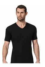 Namaldı 6 Adet Siyah Renk V Yaka Kısa Kollu Atlet Fanila Siyah 2XL