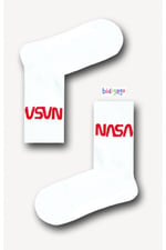 Nasa Desenli Unisex Atletik Kolej Çorap-1