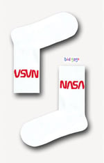 Nasa Desenli Unisex Atletik Kolej Çorap-1