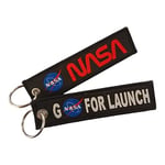 Nasa Go For Launch Çift Taraflı Motorcu Anahtarlığı sırt Çantası Fermuar Aksesuarı 2 Li Paket