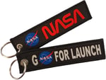 Nasa Go For Launch Çift Taraflı Motorcu Anahtarlığı sırt Çantası Fermuar Aksesuarı 2 Li Paket