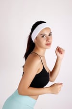 NASYA Beyaz sporcu saç bandı ter bandı bandana headband Beyaz