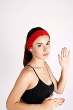 NASYA Kırmızı sporcu saç bandı ter bandı bandana headband Kırmızı