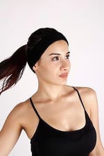 NASYA Siyah sporcu saç bandı ter bandı bandana headband Siyah