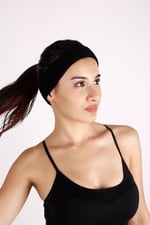 NASYA Siyah sporcu saç bandı ter bandı bandana headband Siyah