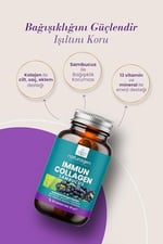Naturagen Immun Collagen 30 Tablet Bağışıklık Güçlendirici Hidrolize Kolajen Peptitleri Tip 1 3 + B. Glukan + Vitamin A B6 B12 C D E + Glutatyon + Çinko Takviyesi (30 Tablet, Sambucus(Karamürver))