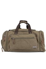 Necati Çanta Çift Körüklü Ayakkabı Bölmeli Kavas Kumaş Spor Ve Seyahat Valizi Koyu Haki