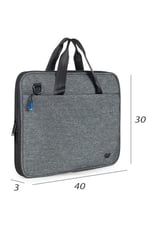 Necati Çanta Macbook Organizer Laptop Evrak Çantası 15.6 & 16 Inç Gri