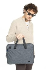Necati Çanta Macbook Organizer Laptop Evrak Çantası 15.6 & 16 Inç Gri