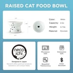 Necoichi Yükseltilmiş Stressiz Kedi Maması Kasesi, Yükseltilmiş, Geri Akış Önleme, Bulaşık Makinesi ve Mikrodalgada Kullanılabilir (Kedi, Normal)