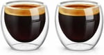 Needd Çift Katmanlı Espresso Cam Bardak Seti 2'li 80 ml | Borosilikat Cam, Isı Yalıtımlı Double Wall Tasarım | Espresso, Ristretto ve Macchiato için Şeffaf Kahve Bardağı