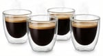 Needd Çift Katmanlı Espresso Cam Bardak Seti 4'lü 80 ml | Borosilikat Cam, Isı Yalıtımlı Double Wall Tasarım | Espresso, Ristretto ve Macchiato için Şeffaf Kahve Bardağı
